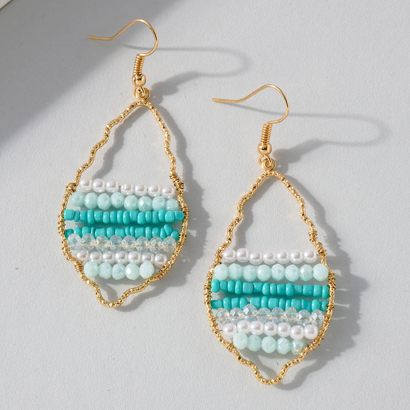 Woman's Drop Beaded Earrings