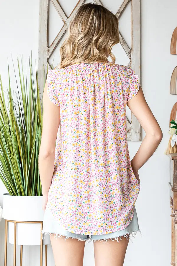 Women's 7th Ray Flutter Blouse | Fuchsia