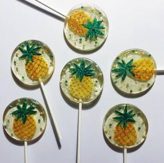 Forever Summer Marzipan Pineapple Lollipops