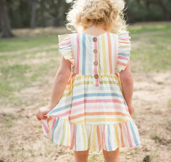 Dakota Linen Dress - Sugar Stripe