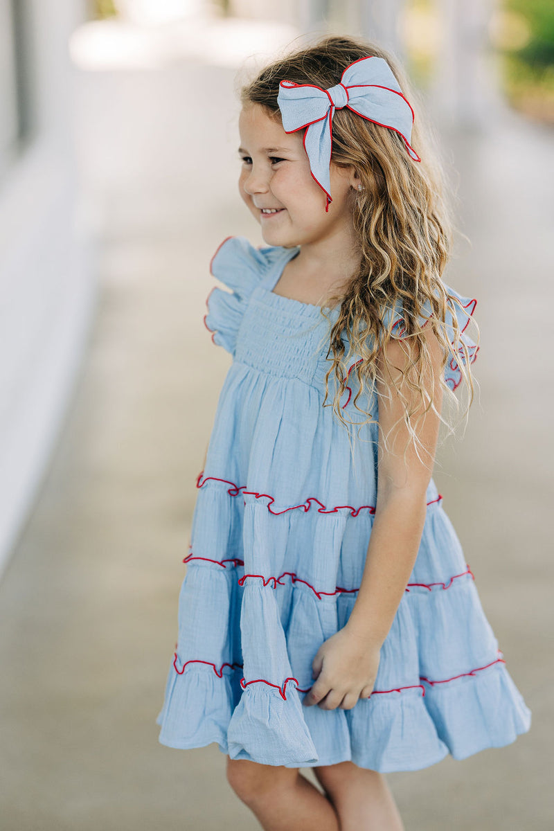 Gauze Hair Clip - Chambray