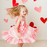 Dakota Gauze Dress - Rouge Stripe