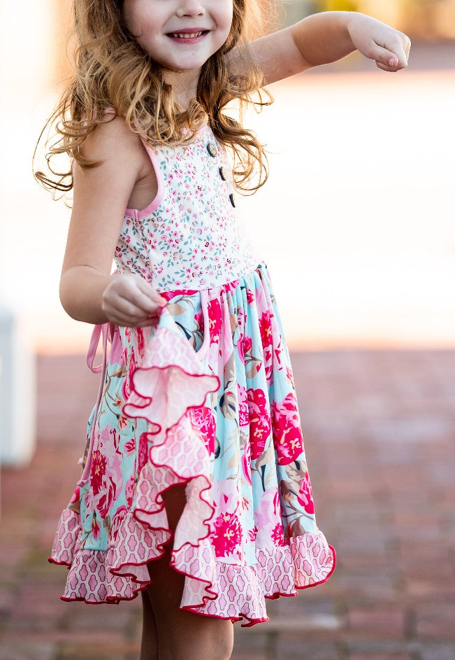 Elara Knit Dress - Poppy Petals