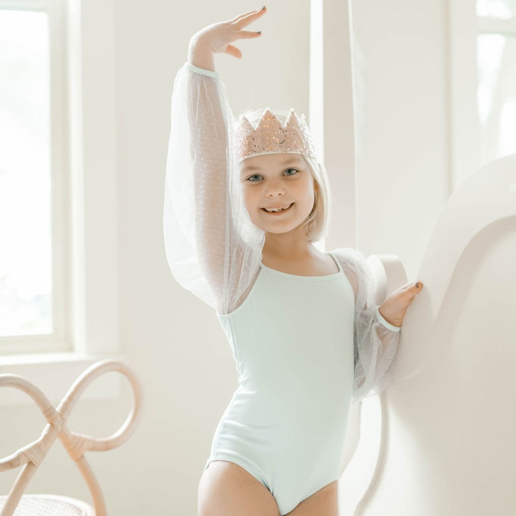 leotard Mesh Long Sleeve Leotard - Baby Blue – Cheeky Plum